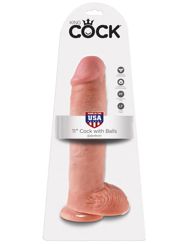 King Cock 11" Cock with Balls-Flesh