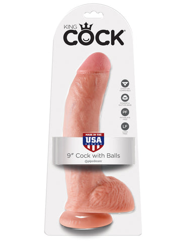 King Cock 9" Cock with Balls-Flesh