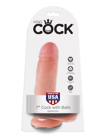 King Cock 7" Cock with Balls-Flesh