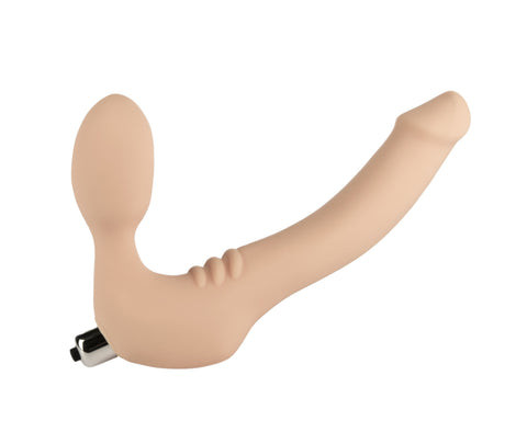 Simply Strapless Large Strap On Vibrator -Vanilla