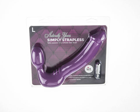 Simply Strapless Large Strap On Vibrator -Purple