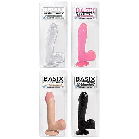 BASIX 7.5 inch Suction Cup Dong-Black